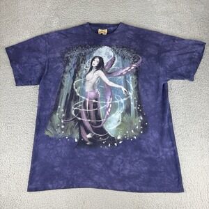 Vintage The Mountain Fairy Moon Tie Dye Tee Shirt 2004 Xxl Pixie Magic Fantasy